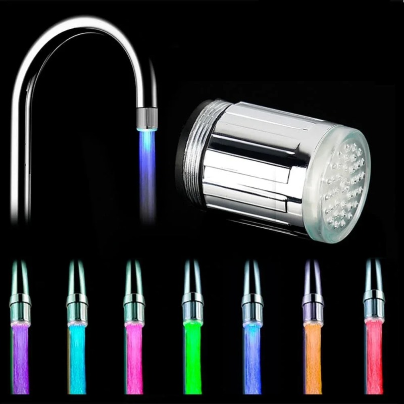Kitchen Appliances Offers - LED-Wasserhahnaufsatz mit 3 Farbwechseln, Automatisch Leuchtend,