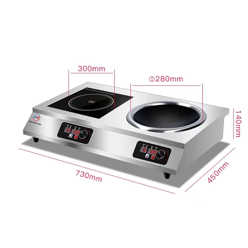 Wok Electric Flat - Neue Produktideen 3000W 2-Brenner Kommerzieller Konkaver