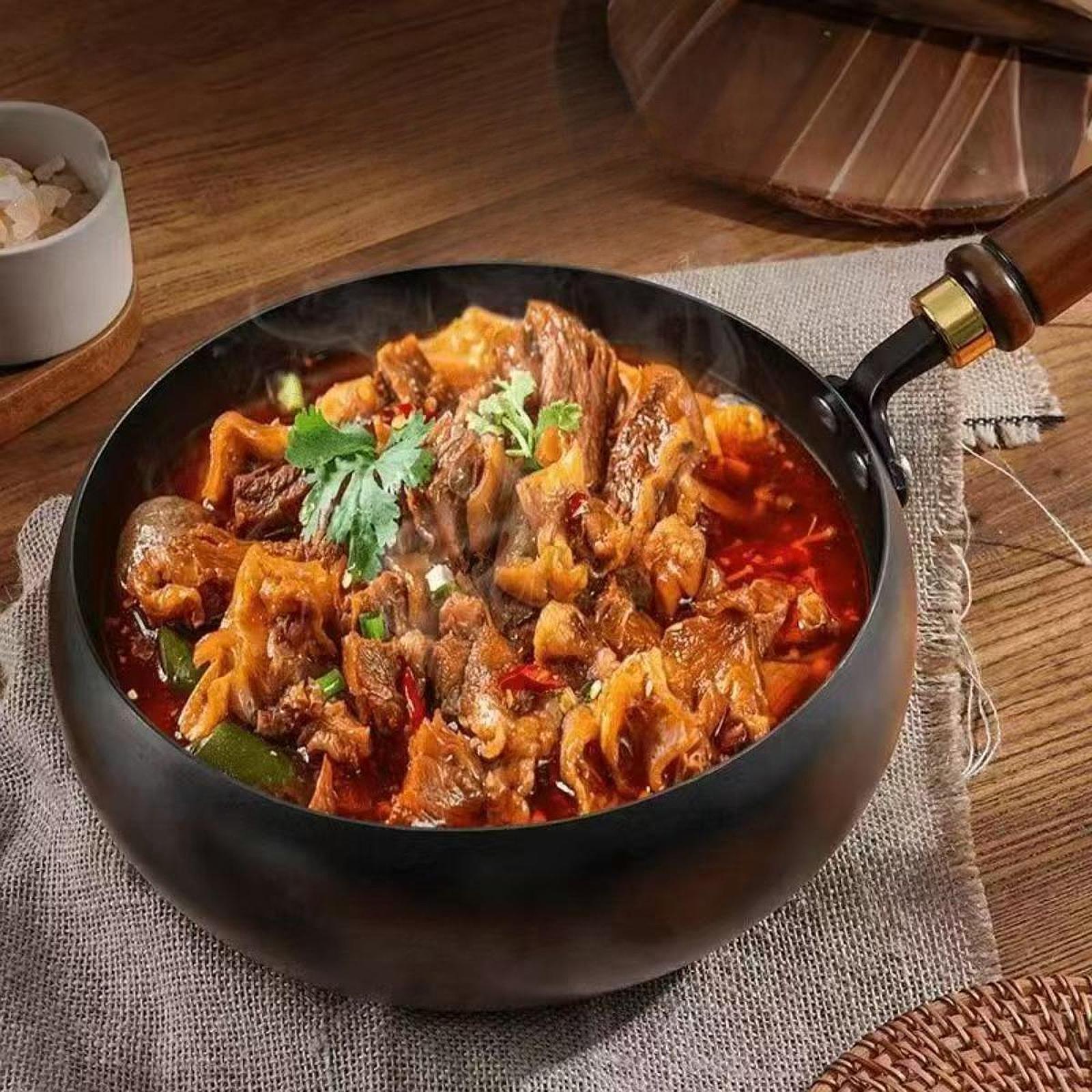 Wok Electric Flat - 24 cm Wok-Pfanne aus feinem Eisen,