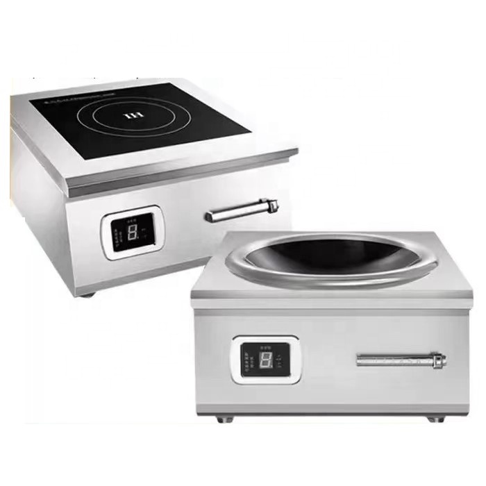 Wok Electric Flat - Hochleistungs-5kW-Kochwok-Brenner Induktionskochfeld 8kW Kommerzieller Elektroherd Flacher/Konkaver