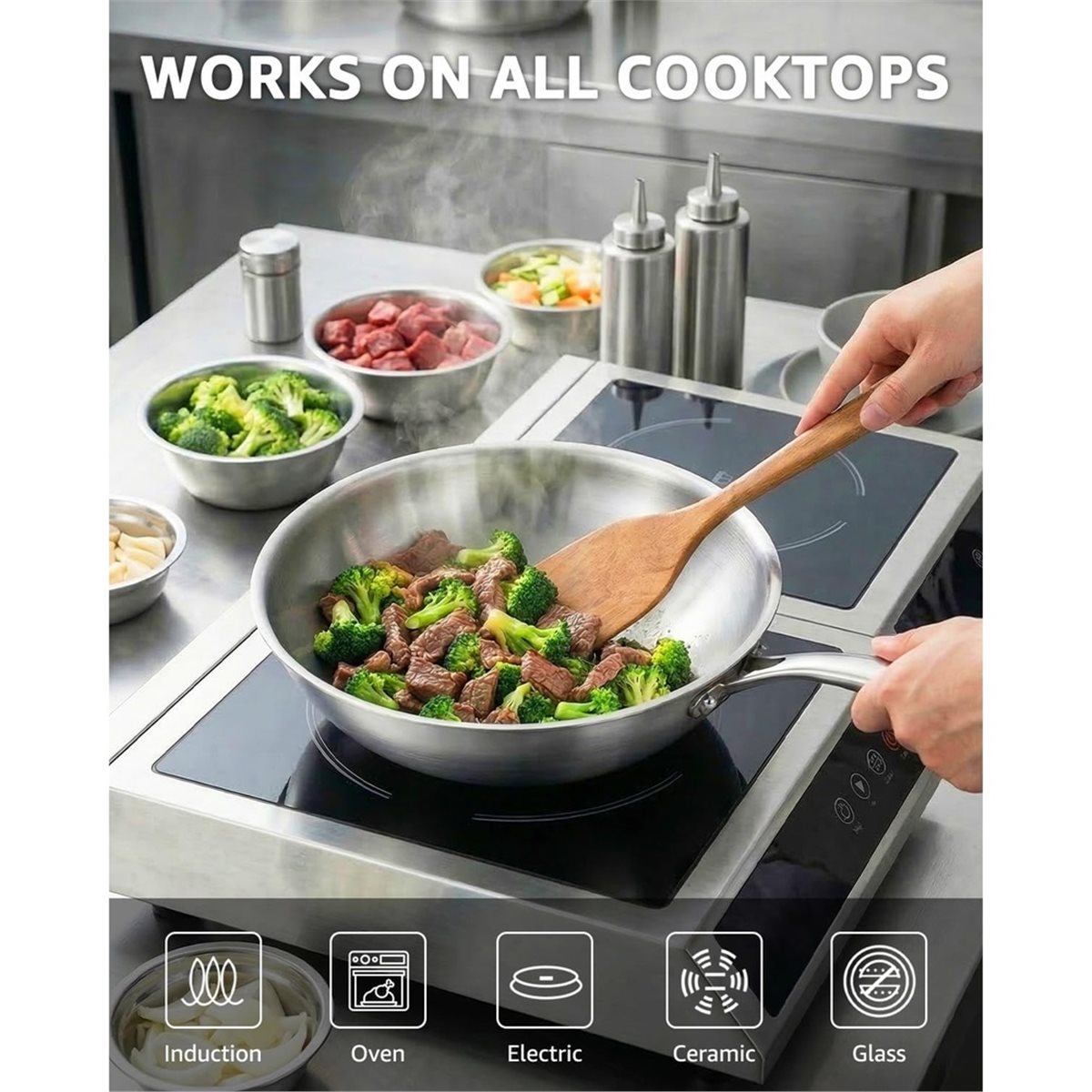 12 Zoll Dreischichtige Edelsta – Wok Electric Flat Bewertung und Preis